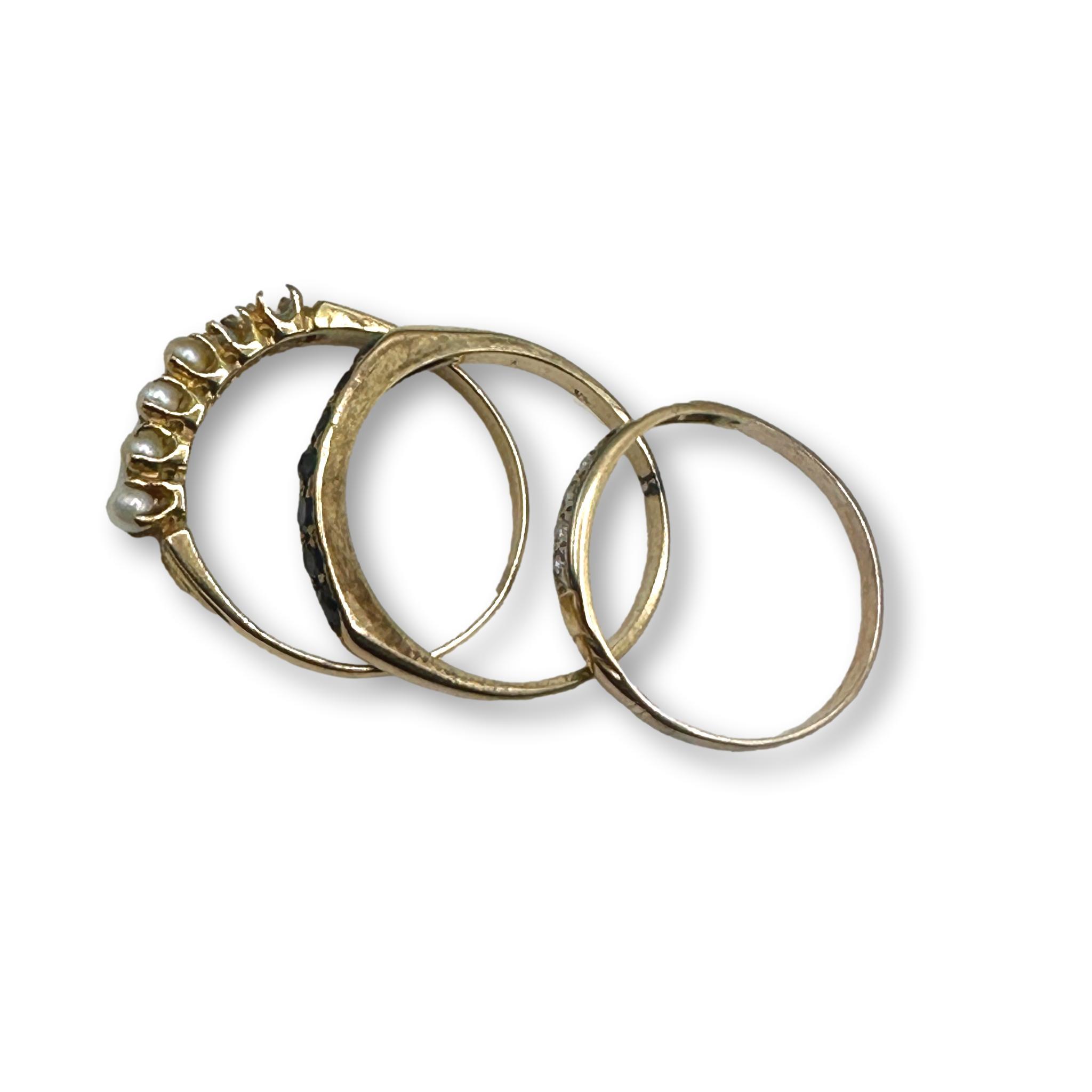 Trio of Stackable 14K Gold Rings