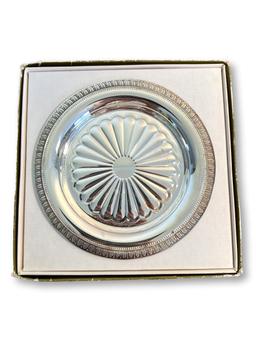 New in Box Christofle Silverplate Wine Coaster