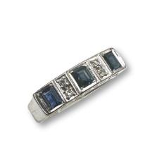 14K Diamond and Sapphire Ring