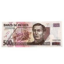 2000 Mexico 500 Pesos Banknote  Series W Uncirculated S0000389