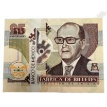 1994 Mexico 25 Annivesary Bank of Mexico Fabrico de Billetes Uncirculated AA004398