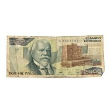 1989 Mexico 2000 Pesos Banknote Series EC K2894795