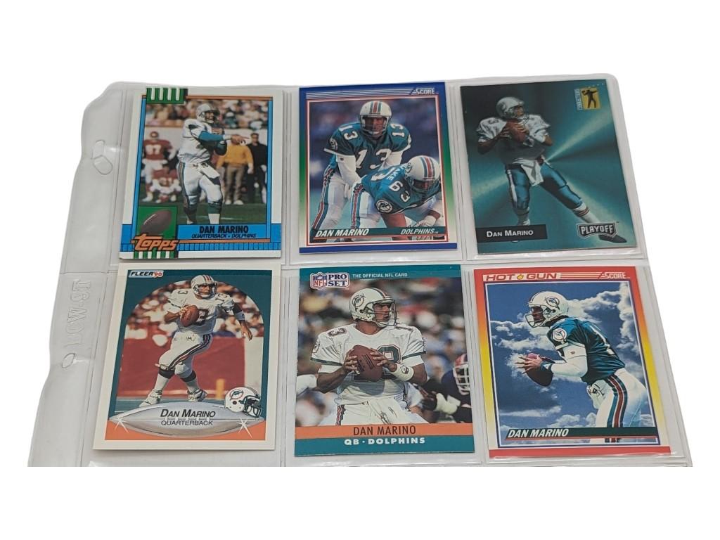 Lot of 6 Dan Marino Football Trading Cards