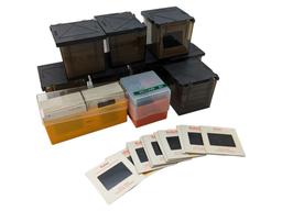 Lot of 8 Bell & Howell 35mm Slide Projector Storage Slide Cube with Slides