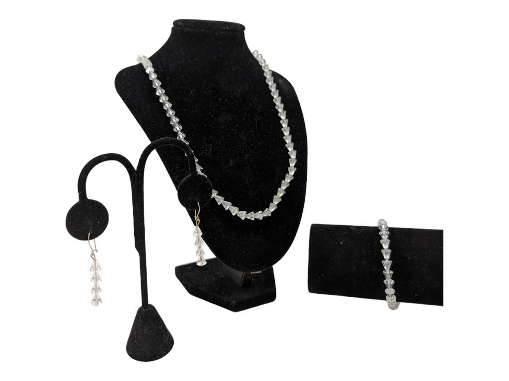 Clear Jewelry Set - Necklace, Bracelet & Earrings