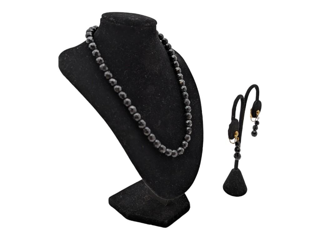 Black Jewelry Set - Necklace & Earrings