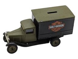 1930 Chevrolet Delivery Truck Harley Davidson Motorcycles - Bank