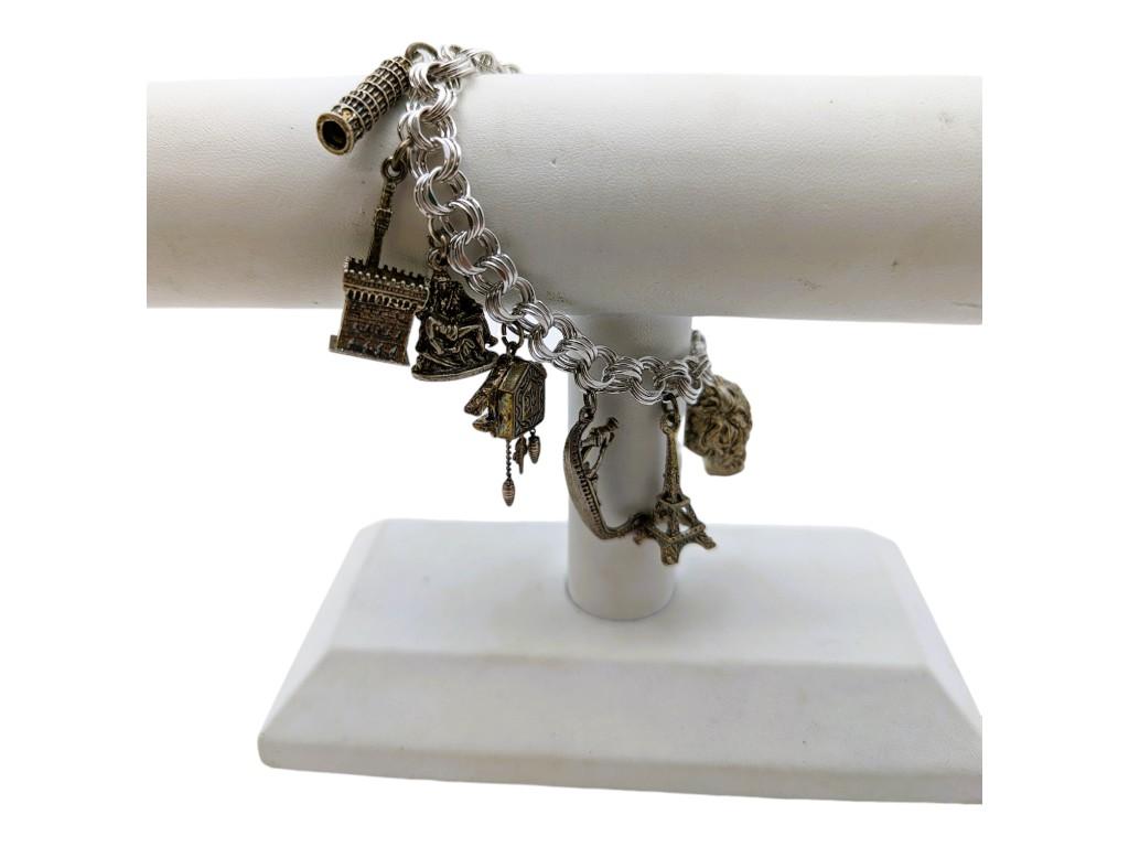 Sterling Silver Charm Bracelet with Charms