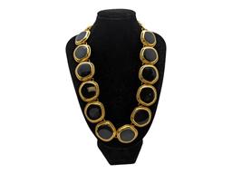 Vintage Ladies Gold-tone & Black Statement Necklace