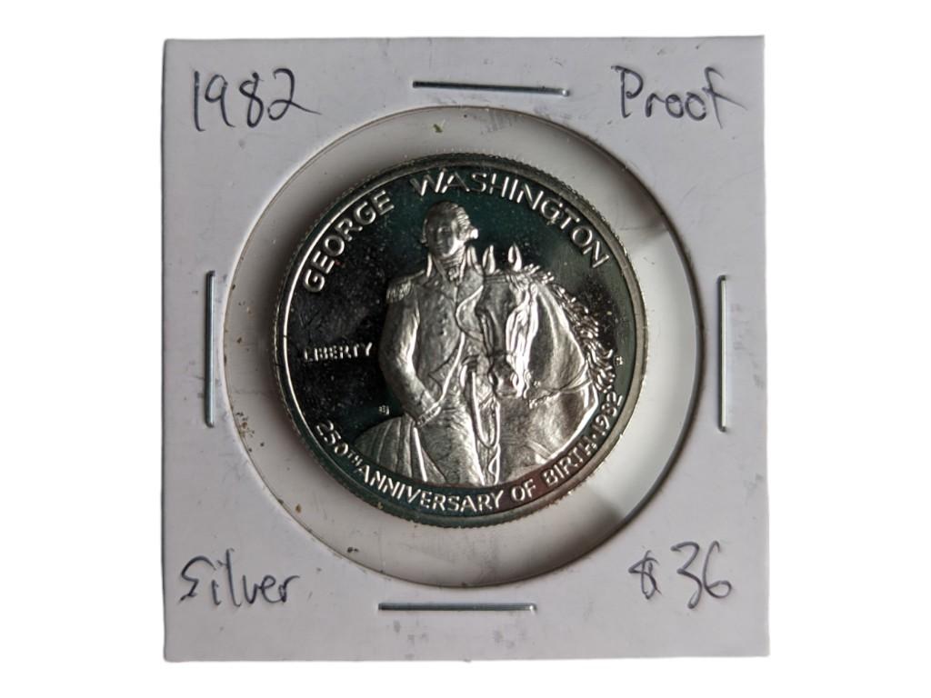 1982 Silver Commemorative George Washington Half Dollar Proof