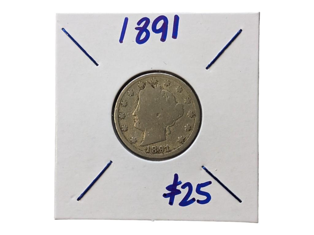 1891 Liberty V Nickel