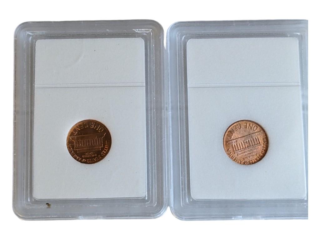 Lot of 2 Lincoln Pennies - 1963-D Brilliant Uncirculated & 1962-D Brilliant Uncirculated