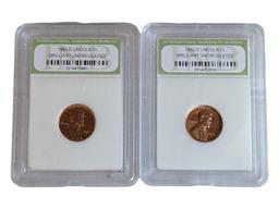 Lot of 2 Lincoln Pennies - 1963-D Brilliant Uncirculated & 1962-D Brilliant Uncirculated