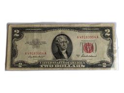 1953A Red Seal $2 Bill