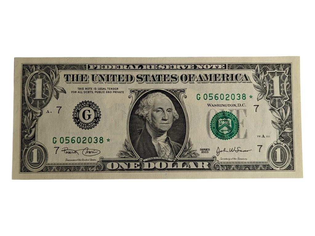 $1 Dollar Bill Star Note - 2003 Series - Great Condition! 1 of 3