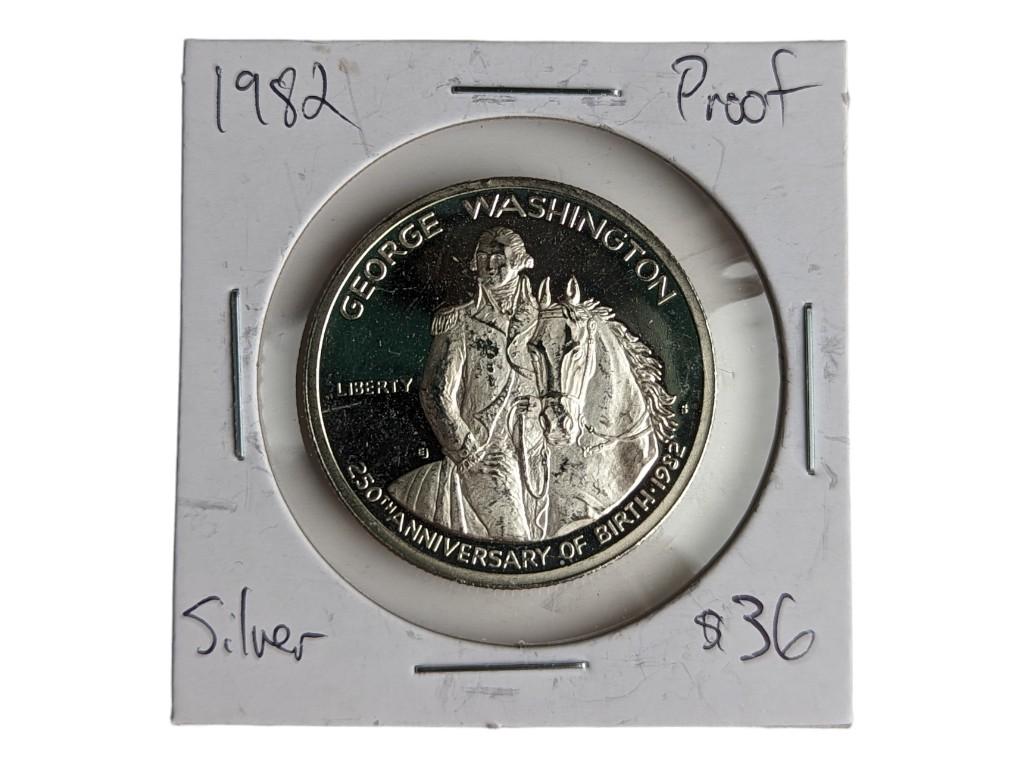 1982 Silver Commemorative George Washington Half Dollar Proof