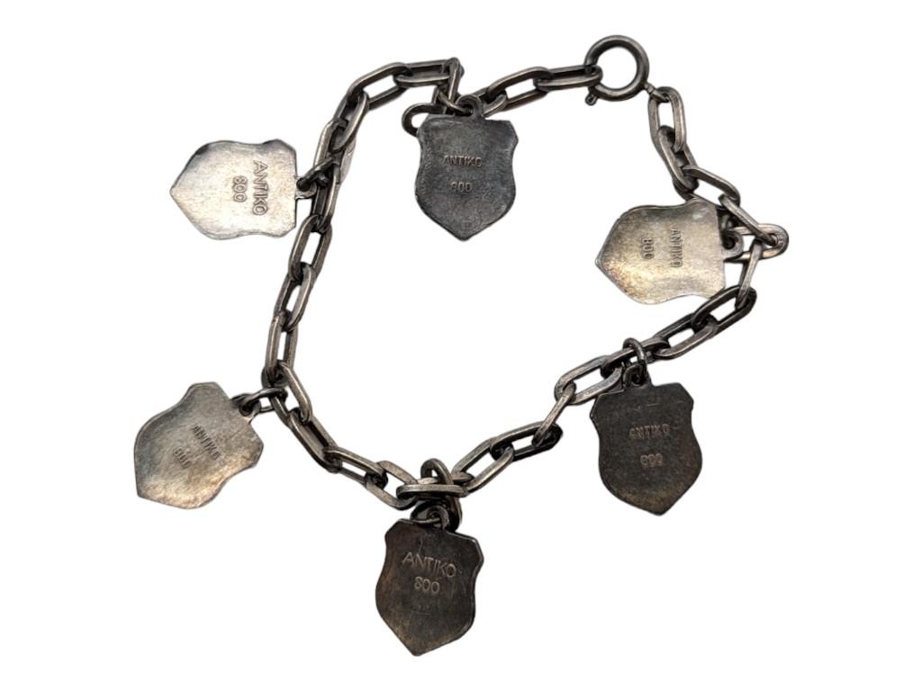 Sterling Silver German Charm Bracelet - Stamped FBM