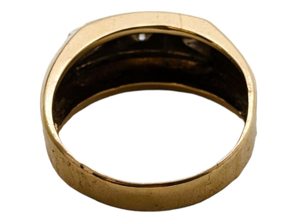 14K Gold Plated 3 stone Men's Ring - size 11