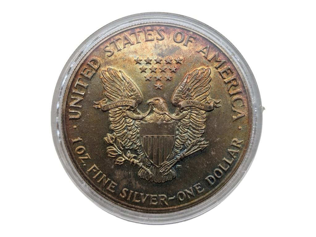 1987 American Silver Eagle Dollar - TONED!
