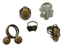 Lot of 5 Ladies Costume Rings