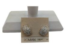 Gold tone & CZ Clip-on Earrings - Roman brand - NWT