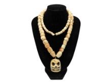 Vintage Beaded Skull Necklace