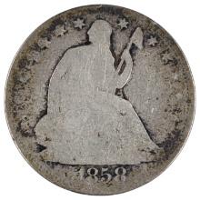 1858-O Silver Liberty Seated Half Dollar