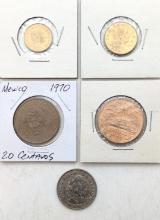Lot of 5 Mexico Centavos - 4 are Uncirculated