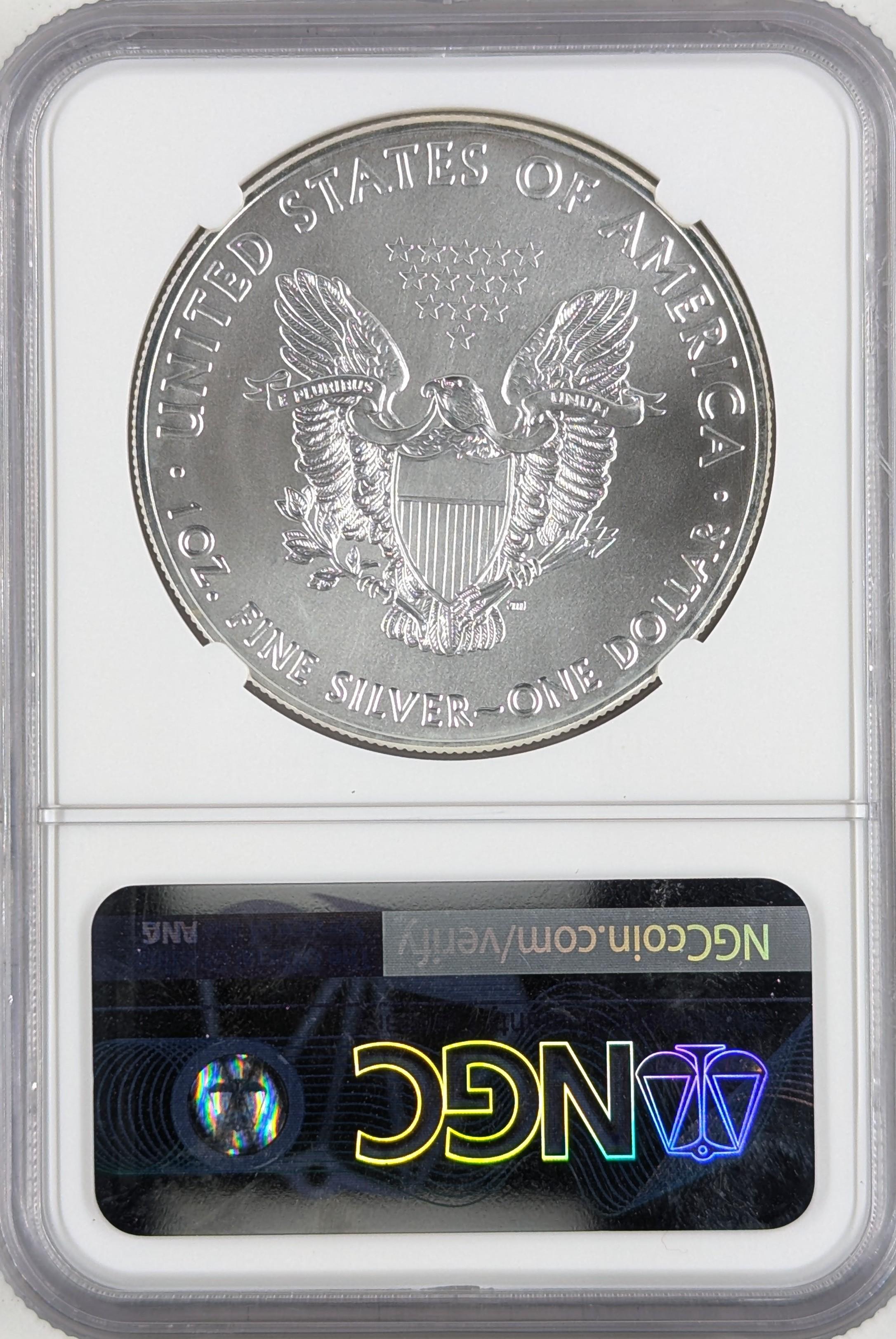 NGC 2017 MS69 American Silver Eagle Dollar