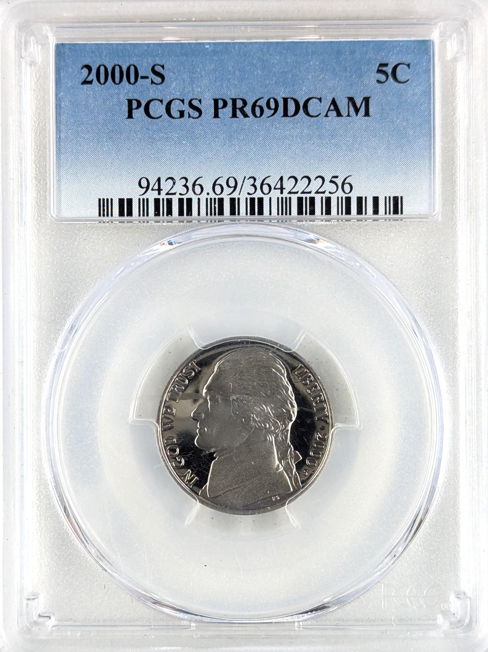 PCGS 2000-S PR69 DCAM Jefferson Nickel - Proof