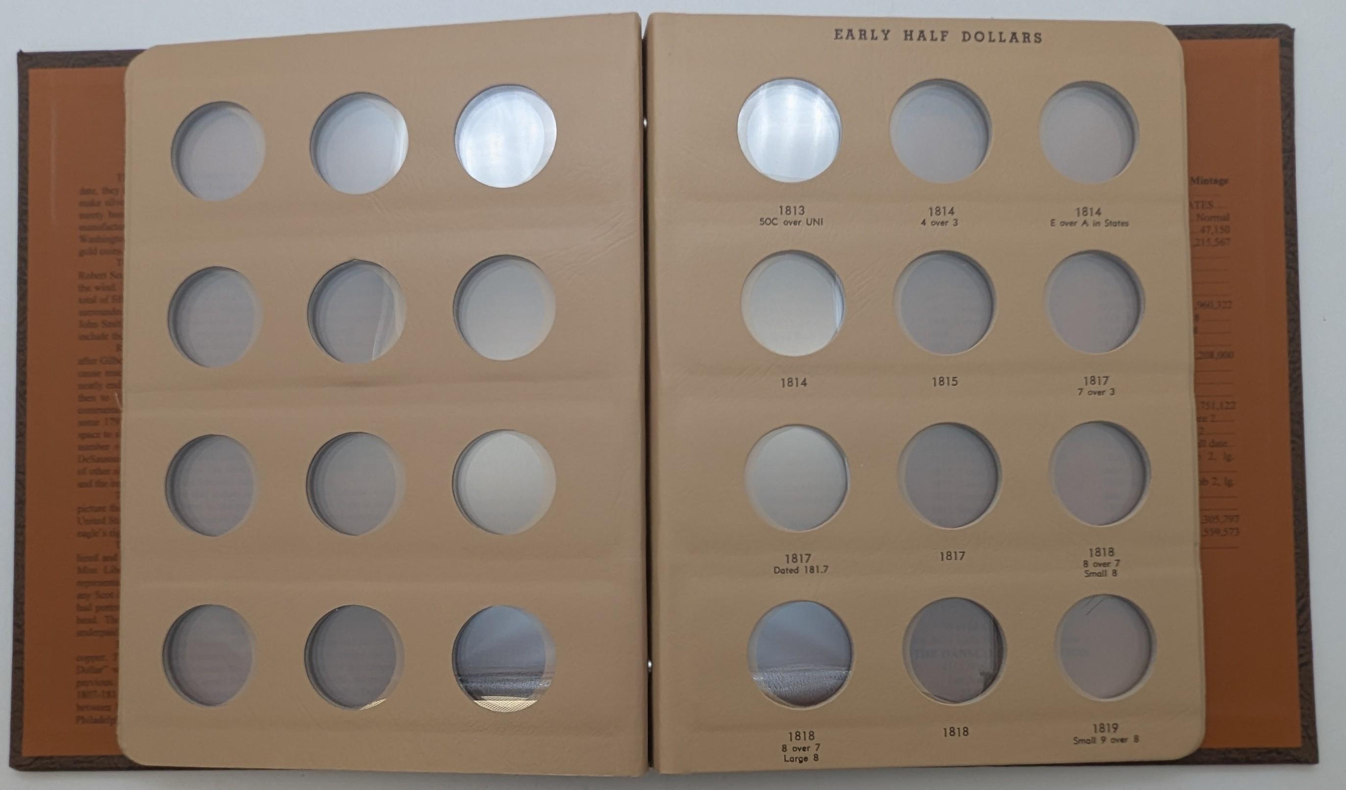 Dansco Early Half Dollar Book Vol 1 1794-1822 - Empty