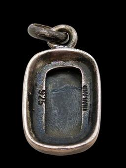 Sterling Silver Black Rectangle Pendant