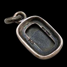 Sterling Silver Black Rectangle Pendant