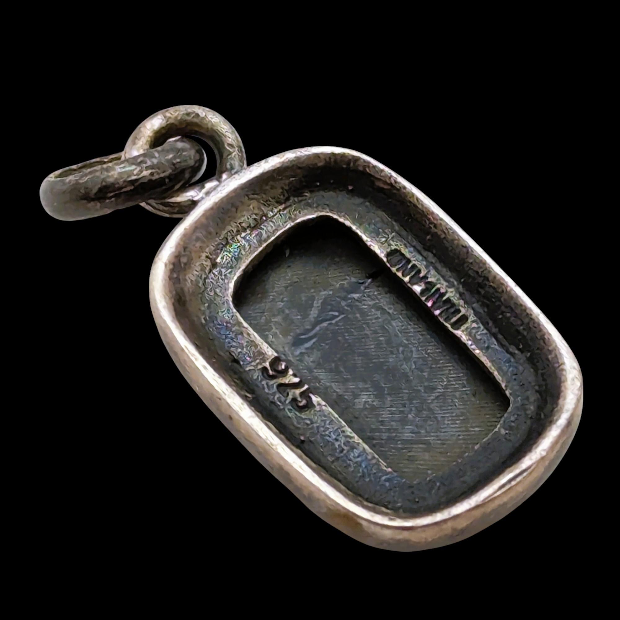 Sterling Silver Black Rectangle Pendant