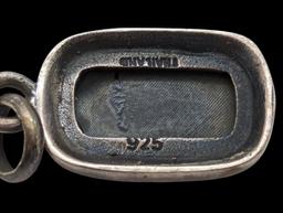 Sterling Silver Black Rectangle Pendant