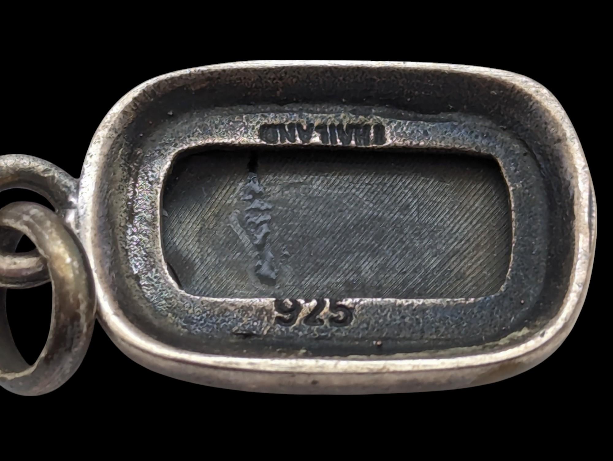 Sterling Silver Black Rectangle Pendant