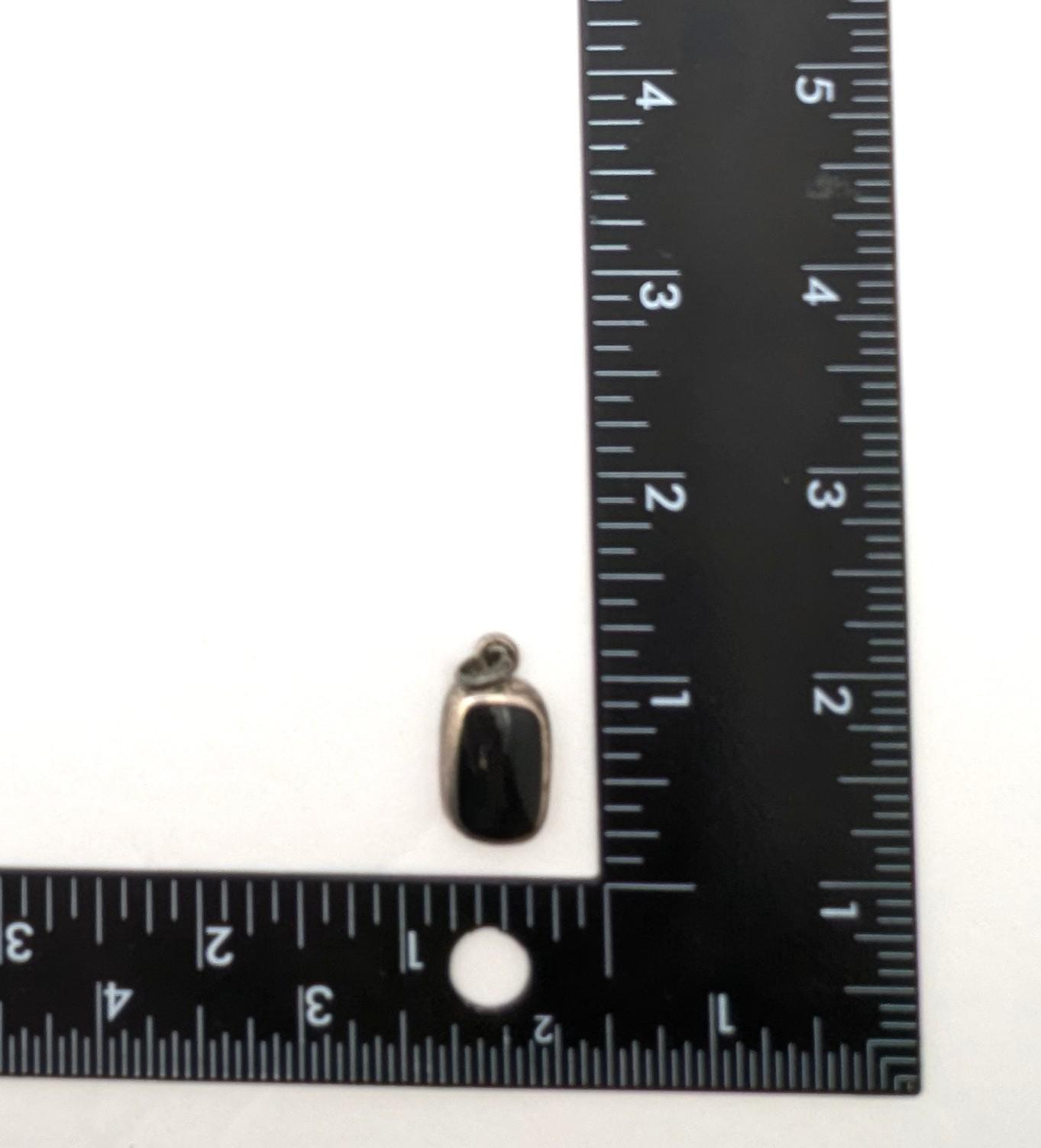 Sterling Silver Black Rectangle Pendant