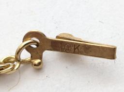 10K Gold Bear Charm on Rope Chain