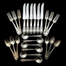 FEATURE Set of 24 Sterling Silver Fontaine by International Vintage Flatware - 2lb 6.5oz