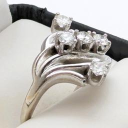 FEATURE - 14k White Gold Ring with 5 Round Cut Diamonds