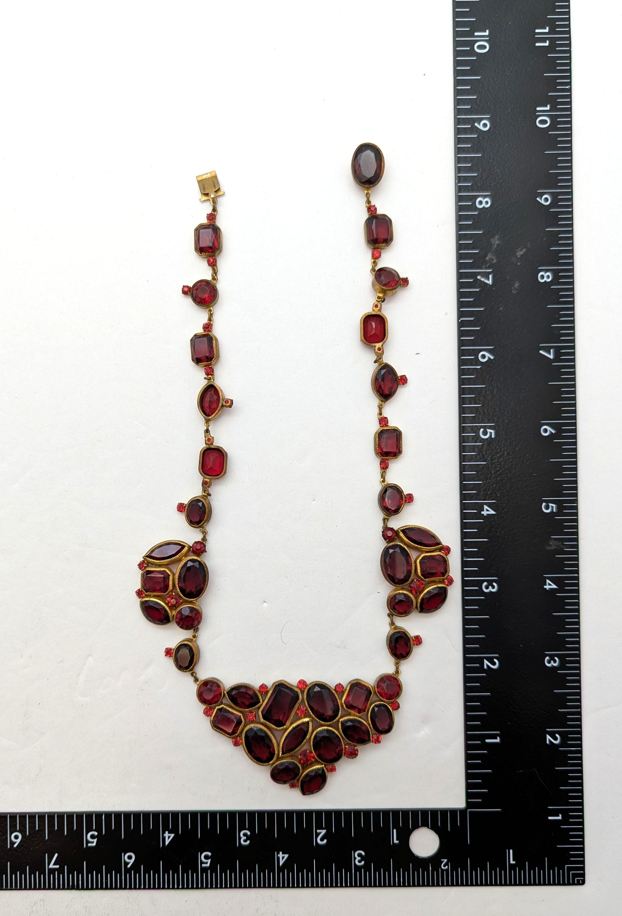 Vintage Carlyle & Co Gold and Red tones Ladies Statement Necklace w/ Box