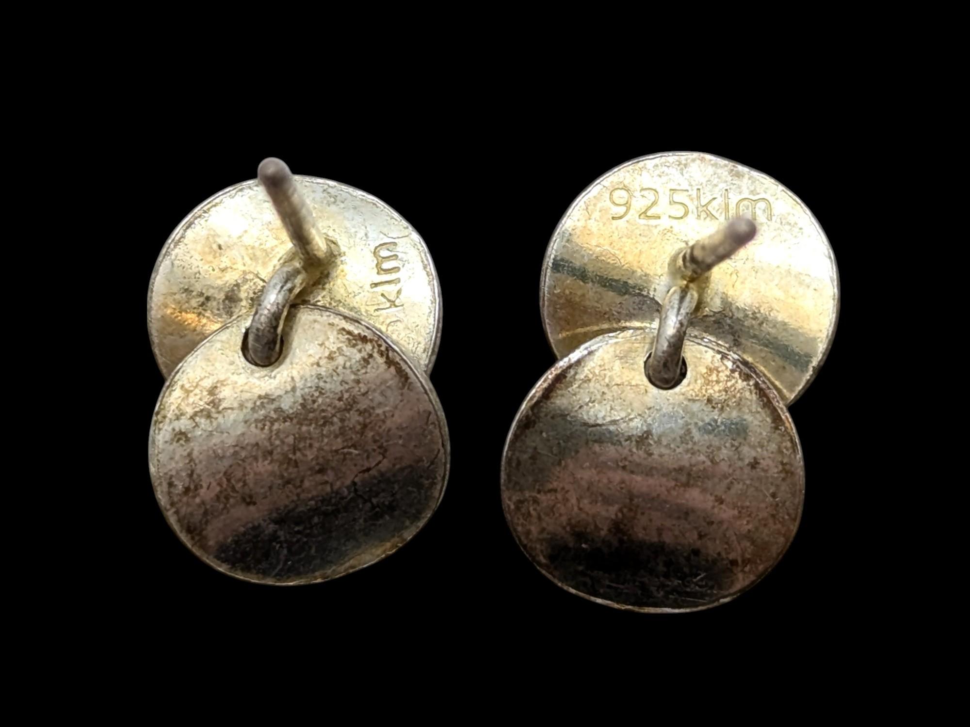 Sterling Silver Double Circle Stud Earrings