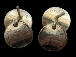 Sterling Silver Double Circle Stud Earrings