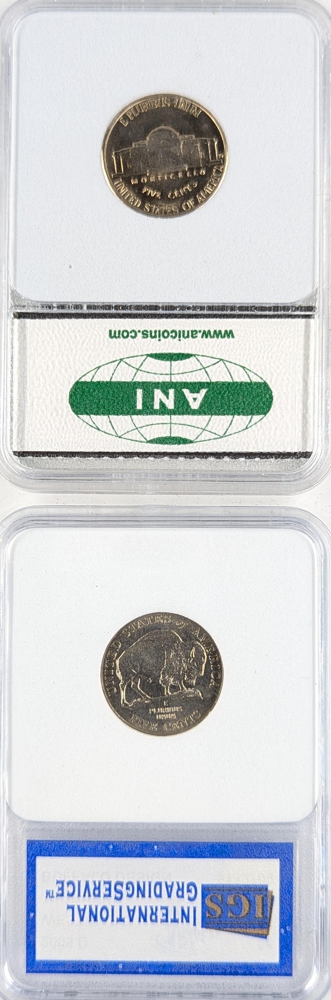 Lot of 2 Slabbed Jefferson Nickels - 1960-D MS65 & 2005-D MS65