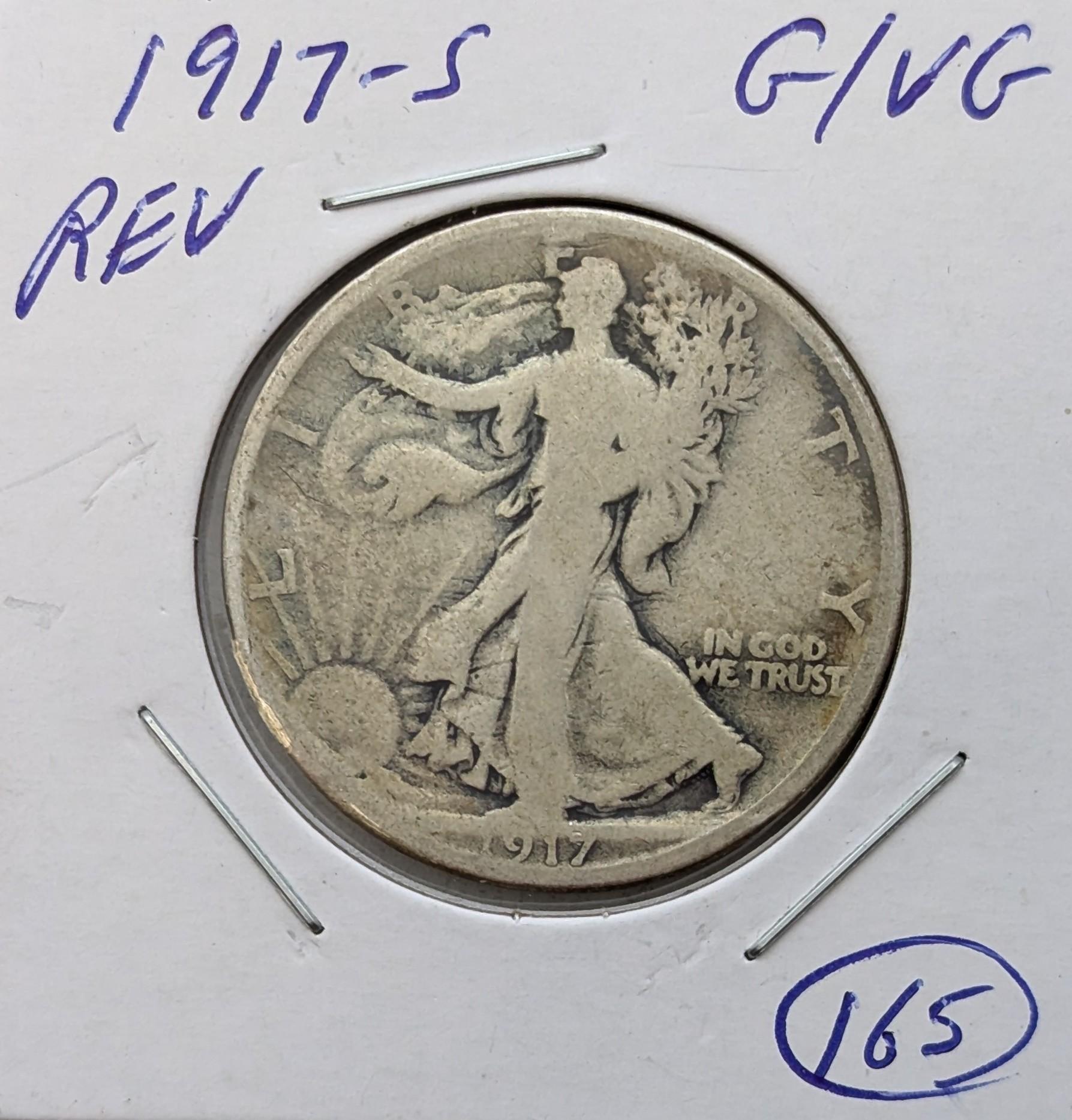 1917-S Silver Walking Liberty Half Dollar - KEY DATE