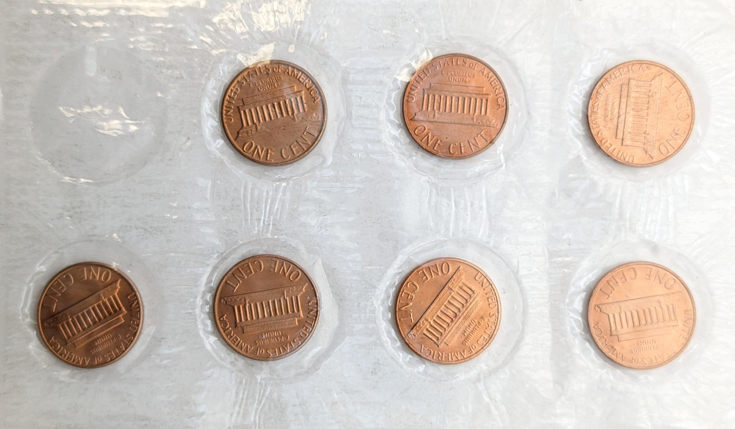 Lot of 7 - 1982 Lincoln Cents - Uncirculated