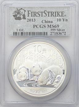 1 Ounce Fine .999 Silver Round - PCGS 2013 MS69 China