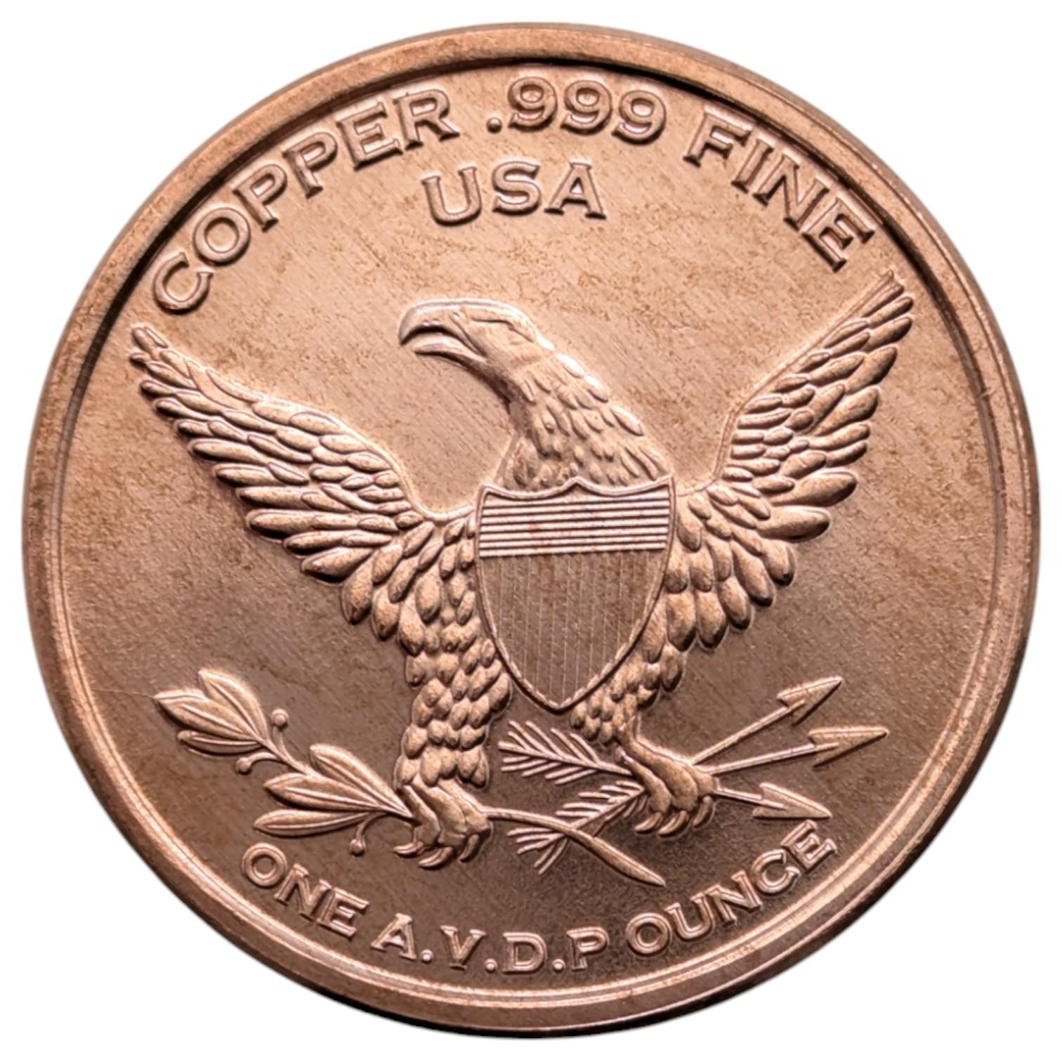 1 Ounce Fine .999 Copper Round - 1836