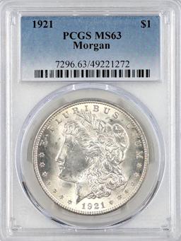 PCGS 1921 MS63 Morgan Silver Dollar