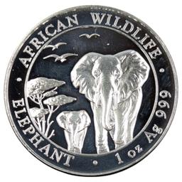 1 Ounce Fine .999 Silver Round - African Elephant